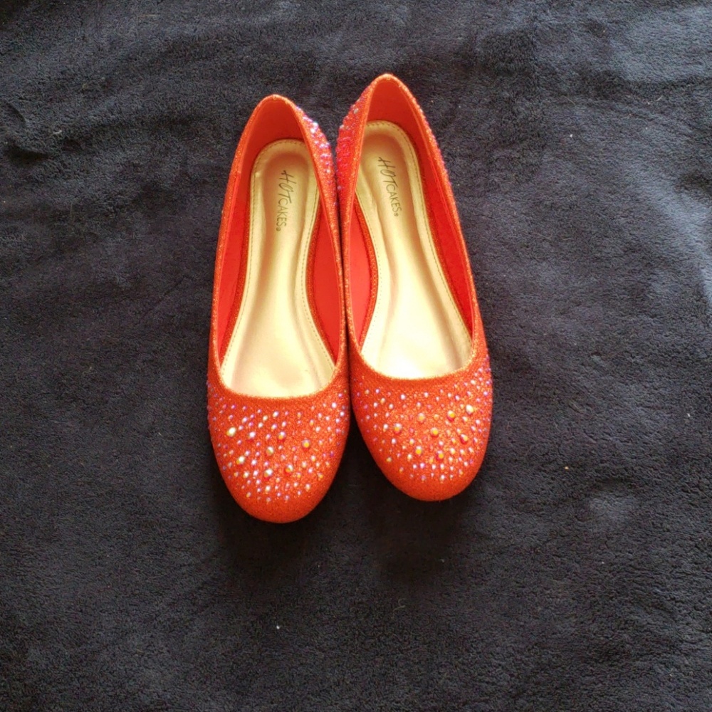 Red Sparkly Rhinestone Flats